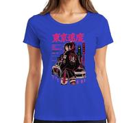 Tokyo Speed Shibuya Drift Anime Girl Japan Y2K - Camiseta para mujer, azul, XXL