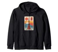 Tokyo Tower Japón Vintage Japonés Retro Fuji Kanji Diseño Sudadera con Capucha