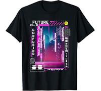 Tokyo Vaporwave in Japanese Retro Aesthetic Design T-Shirt Black M