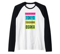 Tokyo Yokohama Osaka Japan Novelty Graphic Cool Designs Camiseta Manga Raglan
