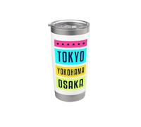 Tokyo Yokohama Osaka Japan Novelty Graphic Cool Designs Vaso térmico de acero inoxidable de doble pared