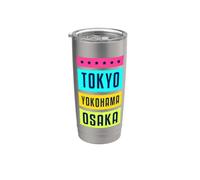 Tokyo Yokohama Osaka Japan Novelty Graphic Cool Designs Vaso térmico de acero inoxidable de doble pared