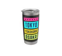 Tokyo Yokohama Osaka Japan Novelty Graphic Cool Designs Vaso térmico de acero inoxidable de doble pared