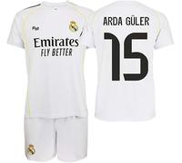 TokyRu Sports Real Madrid conjunto camiseta y pantalon- Réplica oficial 1ª Equipación- ARDA GÜLER Nº15- infantil talla 8