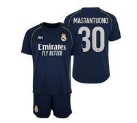 TokyRu Sports Real Madrid conjunto camiseta y pantalon- Réplica oficial 2ª equipación- MASTANTUONO Nº 30- infantil talla 10