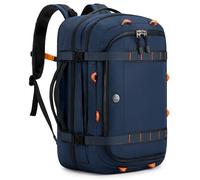 Tolaccea Mochila de Viaje Expandible 45L-50L, Mochila de Cabina Apta para Equipaje de Mano TSA, Mochila para Portátil de 17,3", Mochila Viaje para Hombres y Mujeres Apto para Viajes, Azul marino
