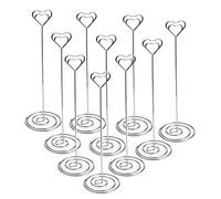 Tolaily 10pcs 8.6 Pulgadas Gran Plaza Portatarjetas Corazón Forma Titular Número De Titulares De Soportes Foto Nota Clip Memo Para Boda