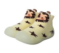 Tolaler Zapatos Bebe Primeros Pasos, Zapatillas Antideslizantes Niño, Zapatos Calcetines Transpirables Niña con Suela de Goma 24-36 Meses LeóN Corto