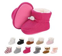 Tolaler Zapatos de Invierno para Bebés, Patucos Bebe Invierno con Forro Grueso Botas Antideslizantes de Suela Blanda Ajustables/Uso Diario (0-18 Meses)