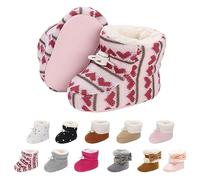 Tolaler Zapatos de Invierno para Bebés, Patucos Bebe Invierno con Forro Grueso Botas Antideslizantes de Suela Blanda Ajustables/Uso Diario (0-18 Meses)