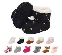 Tolaler Zapatos de Invierno para Bebés, Patucos Bebe Invierno con Forro Grueso Botas Antideslizantes de Suela Blanda Ajustables/Uso Diario (0-18 Meses)