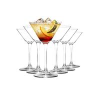 TOLASTO Juego de 6 vasos de Martini de 160 ml con tallo, vasos de cóctel reutilizables para bar, margarita, whisky, ginebra, tequila, sin BPA, aptos para lavavajillas, transparente