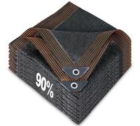 Toldo 90 % negro para exteriores, con ojales, resistente a los rayos UV, resistente al desgarro, resistente al viento, para patio, jardín, camping, valla, 6 x 9 m
