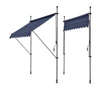 Toldo articulado barras telescópicas 200 x 120 x 220-309 cm azul oscuro [pro.tec]