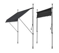 Toldo articulado barras telescópicas 200 x 120 x 220-309 cm negro [pro.tec]