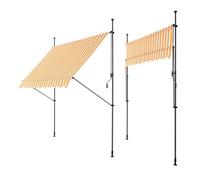 Toldo articulado barras telescópicas 400 x 120 x 220-309 cm amarillo y blanco [pro.tec]