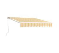 Toldo articulado bitonto retráctil manual 300 x 250 cm amarillo y blanco [en.casa]
