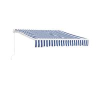 Toldo articulado bitonto retráctil manual 350 x 250 cm azul y blanco [en.casa]