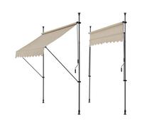 Toldo articulado con armazón stem enrollable acero/poliéster 200 x 120 x 220-309 cm color arena [pro.tec]