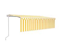 Toldo automático retráctil con persiana 5x3 m amarillo y blanco vidaxl