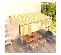Toldo automático retráctil con persiana 5x3 m amarillo y blanco vidaxl
