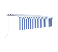 Toldo automático retráctil con persiana 5x3 m azul y blanco vidaxl