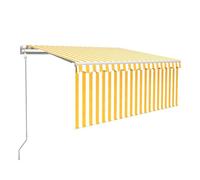 Toldo automático retráctil con persiana amarillo blanco 3x2,5m vidaxl