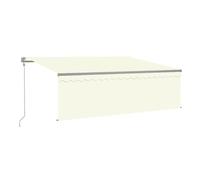 Toldo automático retráctil con persiana color crema 4x3 m vidaxl
