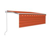 Toldo automático retráctil con persiana naranja y marrón 4x3m vidaxl