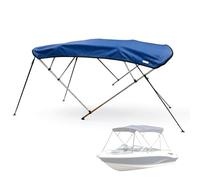 Toldo Bimini 4 Arcos para Barco, Lona Marina Hidrófuga, Estructura de Aluminio Plegable, Sombrilla para Cockpit Abierto, 4 Colores y 4 Tamaños(Blue,220x210x130cm/87x83x51in)