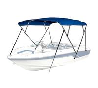 Toldo Bimini 4 Arcos para Barco, Lona Oxford 600D con Recubrimiento PU, Estructura de Aluminio Plegable, Sombrilla Marina para Pesca y Pontones, Varios Anchos(Blue,244x180x135cm/96x71x53in)