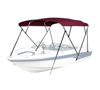 Toldo Bimini 4 Arcos para Barco, Lona Oxford 600D con Recubrimiento PU, Estructura de Aluminio Plegable, Sombrilla Marina para Pesca y Pontones, Varios Anchos(Red,244x180x135cm/96x71x53in)