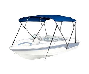 Toldo Bimini 4 Arcos para Barco, Lona Oxford 600D con Recubrimiento PU, Estructura de Aluminio Plegable, Sombrilla Marina para Pesca y Pontones, Varios Anchos(Blue,244x220x135cm/96x87x53in)