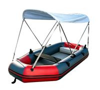 Toldo Bimini para Barca Inflable, Lona Marina Hidrófuga, Estructura de Aluminio Plegable, Sombrilla Universal para Pequeñas Embarcaciones