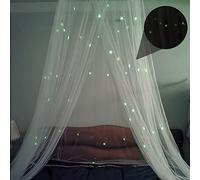 Toldo Colgante Para Decoración De Habitación, Cortina, Mosquitera Con Estrellas Fluorescentes Que Brillan En La Oscuridad,Rosa