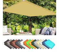Toldo con protección UV de 1,6 x 4,5 m, toldo para exteriores, 98 % de bloqueo UV, parasol con ojales, ideal para jardín, terraza y terraza, color amarillo arena