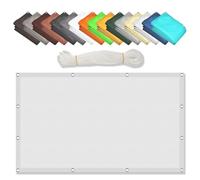 Toldo con protección UV de 1,9 x 3,6 m, duradero, resistente a la intemperie, varios tamaños, con cuerdas para balcón, jardín, patio, red de sombra blanca