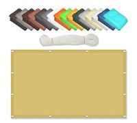 Toldo cuadrado con protección UV para exteriores, 9 x 12 pies, resistente a la intemperie, con ojales y cuerdas, para patio, balcón, camping, color amarillo arena