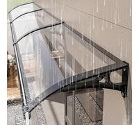 Toldo curvado de policarbonato de alta calidad, refugio de aleación de aluminio para puerta trasera, porche y ventana, protección contra lluvia, nieve y rayos UV con canalones (largo x ancho x ancho