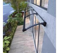 Toldo curvado de policarbonato para puertas y protección UV, refugio de lluvia y nieve, barra de aluminio, perfecto para entradas, porches, patios, 55 x 280 cm