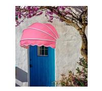 Toldo curvado para exteriores, 120 cm, resistente a los rayos UV, plegable, hemisférico, para ventanas y patios, solución decorativa para cafeterías y entradas