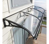 Toldo curvado para puerta delantera, resistente al agua, a los rayos UV, para ventana, refugio de lluvia, 100 x 180 cm, toldo de porche para protección del hogar