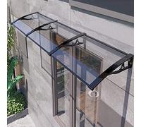Toldo curvado para puerta, refugio para porche al aire libre con techo de policarbonato autolimpiable y soporte de aluminio, protección contra la lluvia resistente a la intemperie para puerta