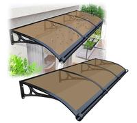 Toldo curvado para puerta y balcón, ventana al aire libre, cubierta de entrada de jardín, color tostado, 60 x 80 cm, resistente a la intemperie, protege
