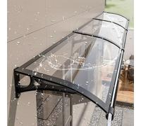 Toldo curvo moderno para exteriores, para patio, balcón y puerta delantera, protección UV y lluvia, cubierta exterior de techo, color negro