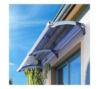 Toldo Curvo para Patio, Ideal para Puertas y Ventanas, Fabricado en Aluminio y policarbonato, 65 x 440 cm (25,6 x 173,2 Pulgadas) Proteger la Puerta Principal y el Porche Tras