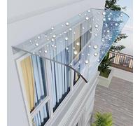 Toldo Curvo para Puerta Exterior - Cubierta Protectora contra la Lluvia de 16 x 20 Pulgadas de Ancho para Puerta Principal y Patio (16 x 122 Pulgadas) - Protección Duradera e Impermeable par