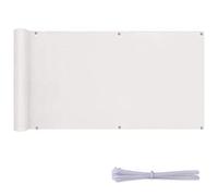 Toldo de 0,8 x 9,5 m - Toldo para balcón con lazos de nailon y valla de privacidad para jardín, solución de sombra blanca para una mayor privacidad al aire libre