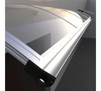 Toldo de aluminio con techo de policarbonato transparente, cubierta de puerta resistente a la intemperie para patio y jardín, toldo de protección contra la lluvia (120 x 300 cm)
