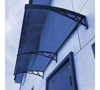 Toldo de aluminio para puerta con cubierta de lluvia de policarbonato, protección UV para entrada al aire libre, patio, terraza, azul, 40 x 160 cm
